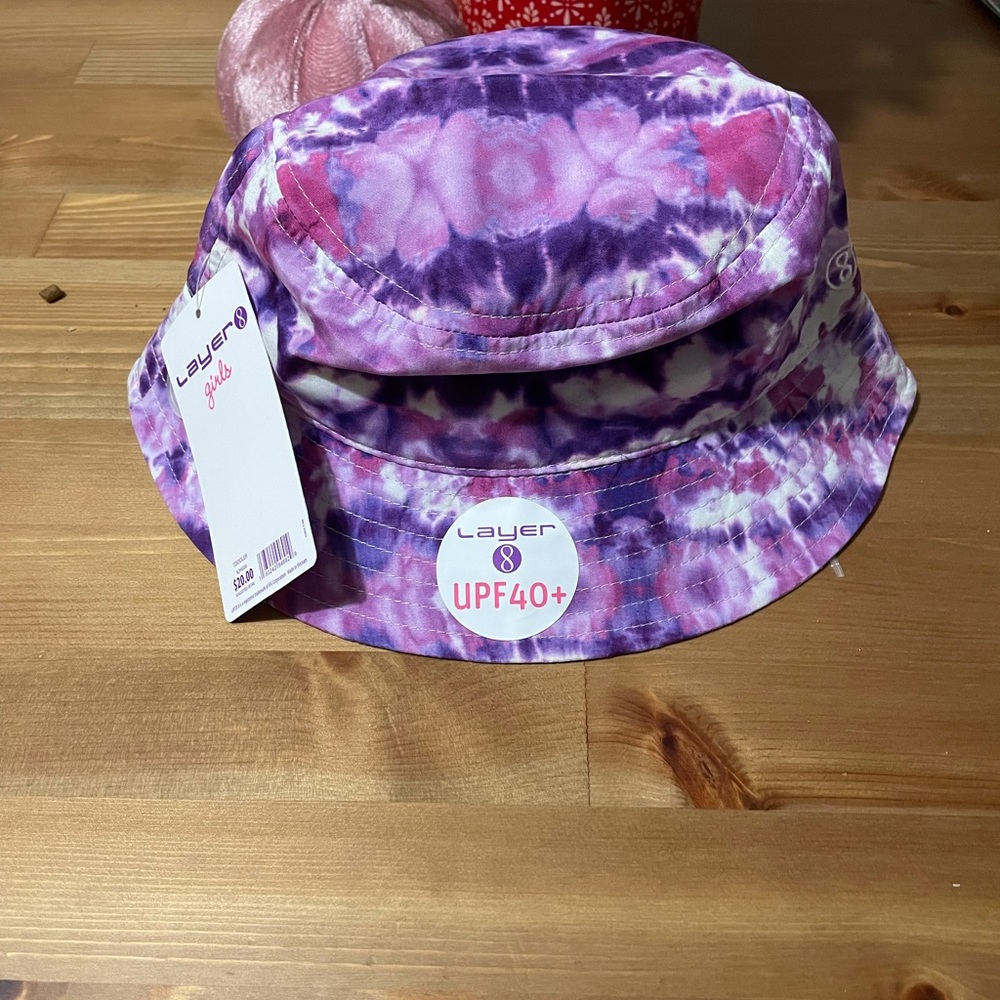 Layer 8 girls tie die bucket hat nwt